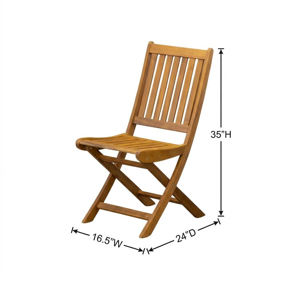 Outdoor Dining Chairs Oil Finish Set of 2 Slatted Back Wood Seats. Picture 6