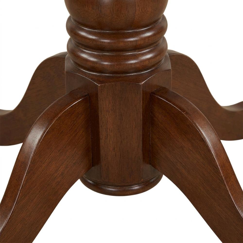 Wood Round Kitchen Table & Chairs 5-Piece Set, Pedestal Base, Mahogany. Picture 5