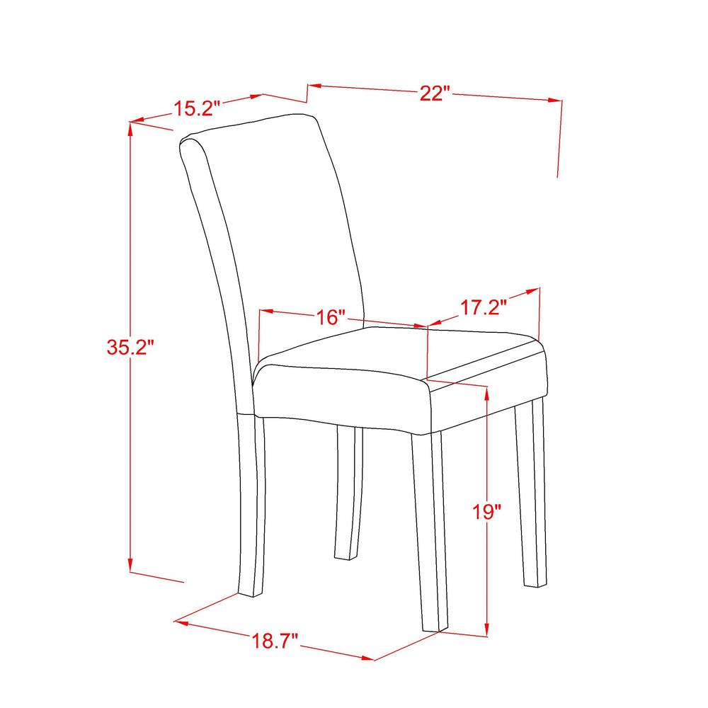ABP8T05 - Set of 2 - Modern Chairs- Wooden Chair Includes Antique Walnut Wooden Structure with Grey Linen Fabric Seat and Simple Back. Picture 7