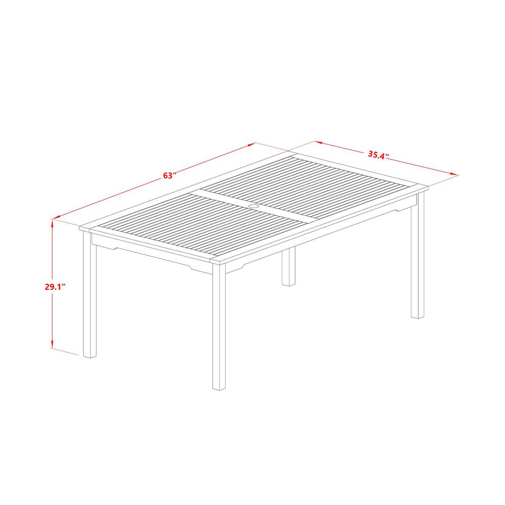 Wooden Patio Set Natural Oil, CMCM7CWNA. Picture 5