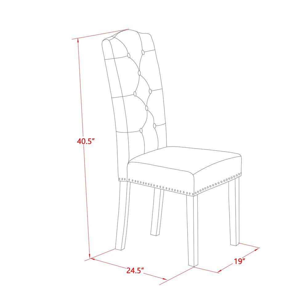 Dining Table- Parson Chairs, NOEL5-BLK-21. Picture 3