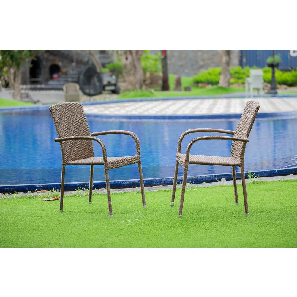 Wicker Patio Chair Brown, JULC102A. Picture 2