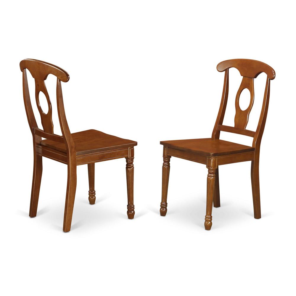3  Pc  set  Milan  with  Leaf  and  2  Wood  dinette  Chairs  in  Saddle  Brown  .. Picture 3