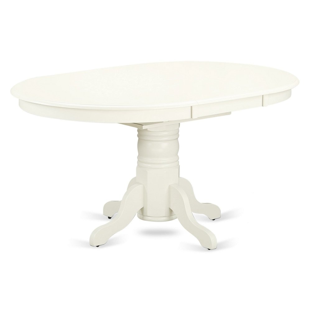 Oval Table with 18" Butterfly leaf - Linen White. Picture 1