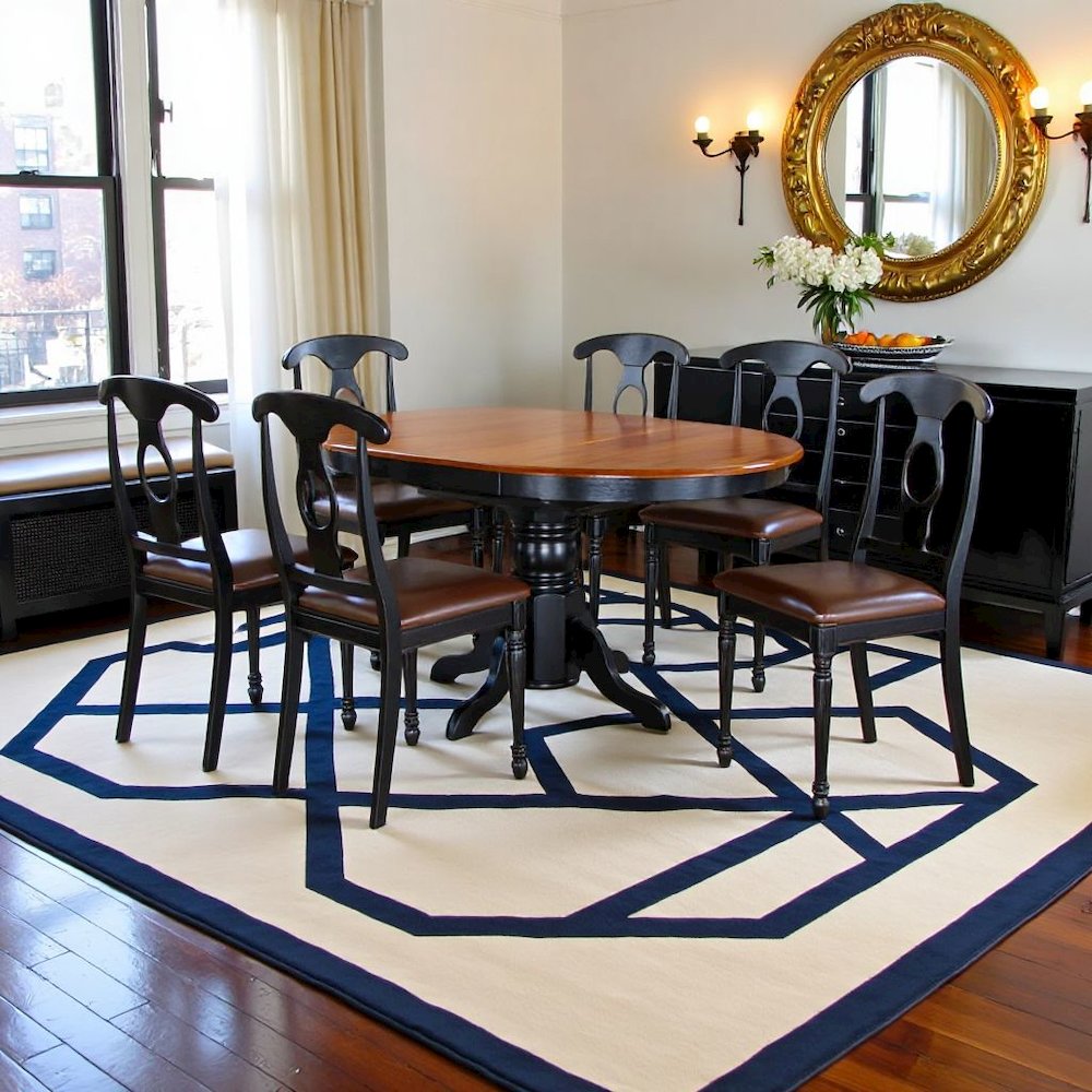 Black Oval Kitchen Table and Chairs, 7 Pc Dining Table Set for 6. Picture 7
