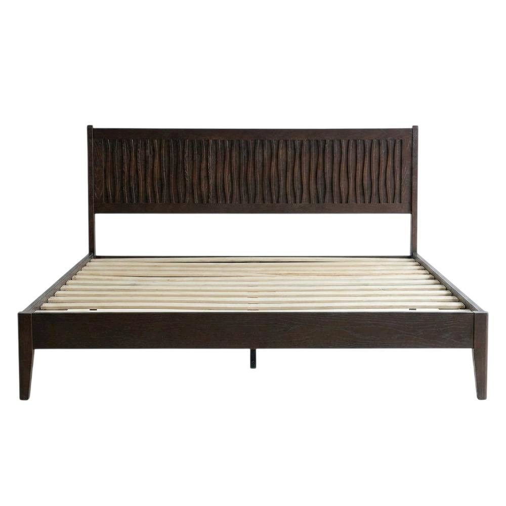 Solid Wood Platform Bed with Headboard & Footboard, King. Picture 4