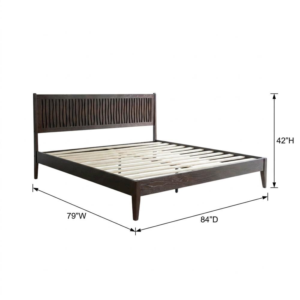 Solid Wood Platform Bed with Headboard & Footboard, King. Picture 6