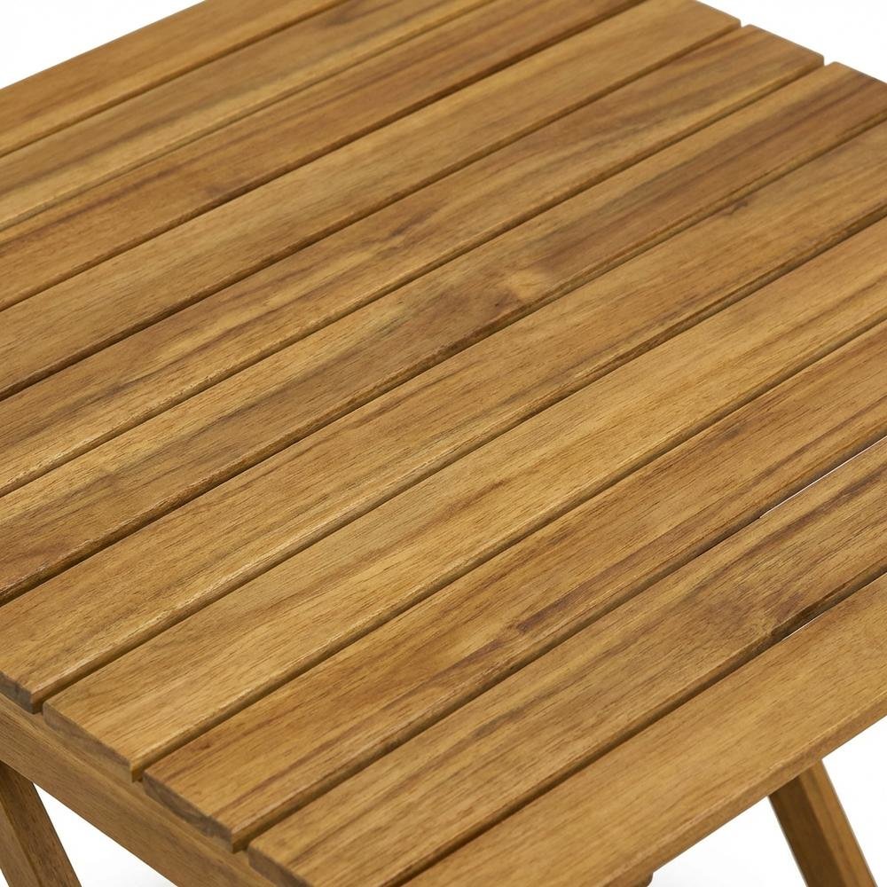 Oil-Finish 3-Piece Outdoor Bistro and 2 Chairs Set with Wood Finish. Picture 4