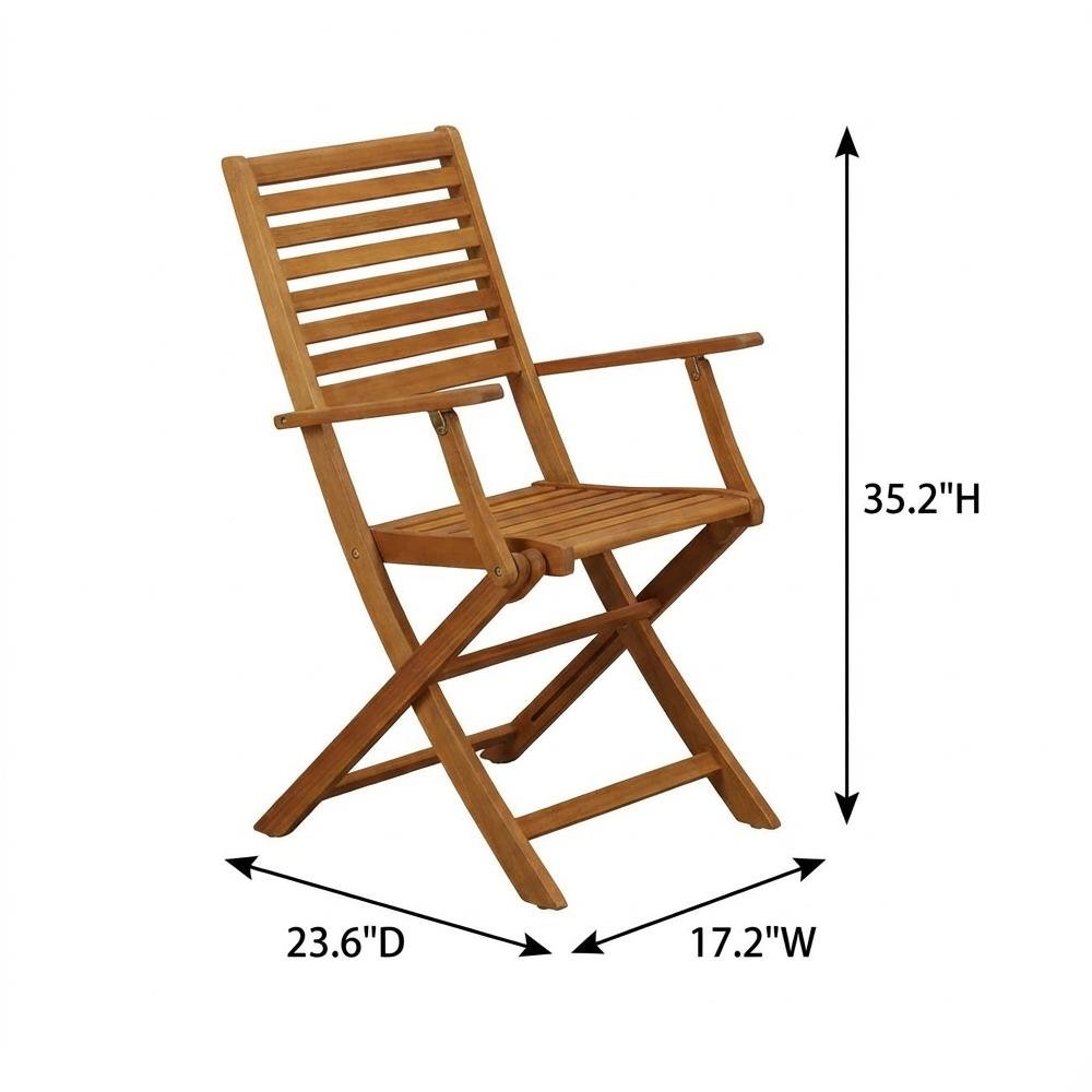 Wooden Patio Chair Set of 2, Oil-Finish, Durable Outdoor Seating. Picture 6