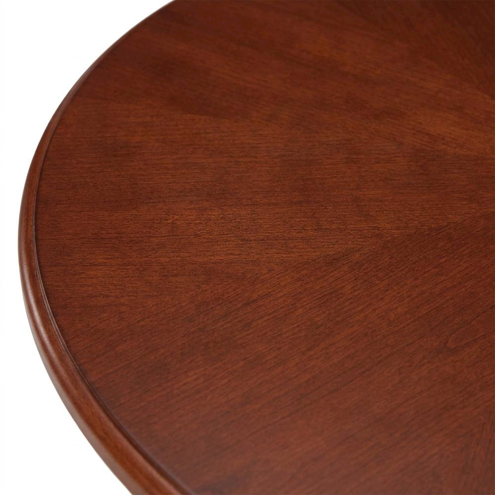 Wood Round Kitchen Table & Chairs 5-Piece Set, Pedestal Base, Mahogany. Picture 6