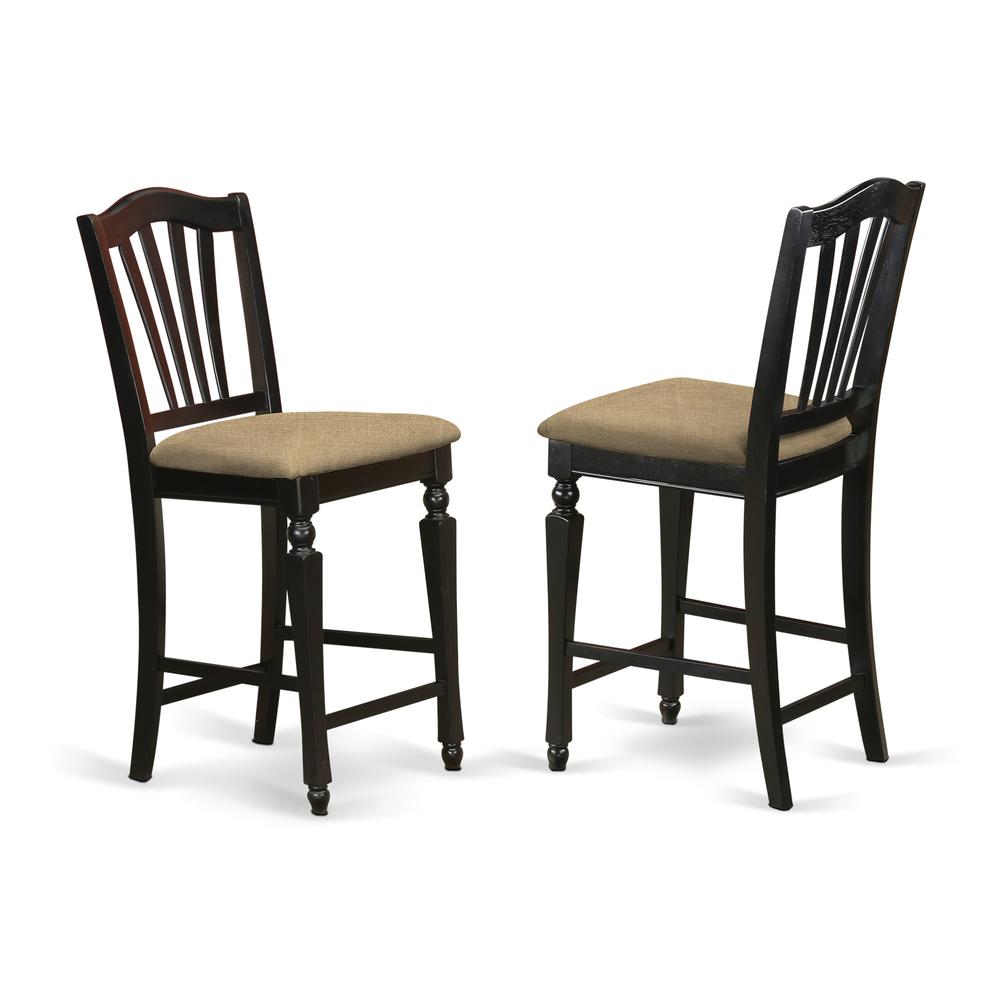 PBCH5-BLK-C 5 Pc counter height set-pub Table and 4 Kitchen Chairs.. Picture 4