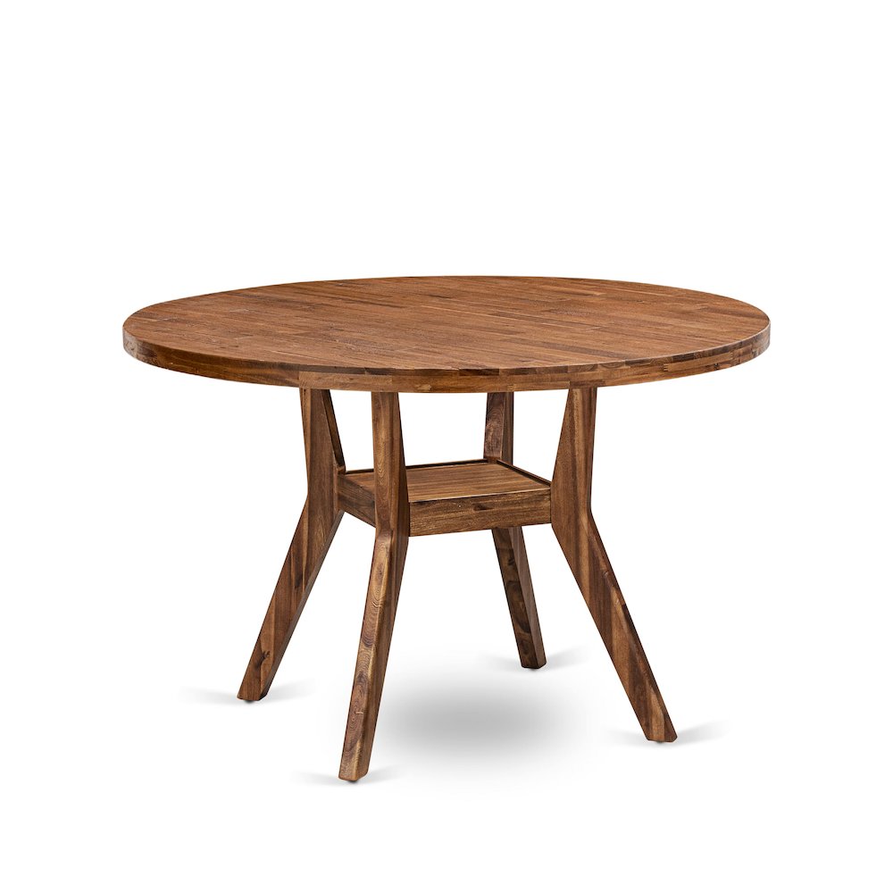 5-Pc Dinner Table Set Contain A Wooden Table And 4 Beige Red Upholstered Chairs. Picture 3