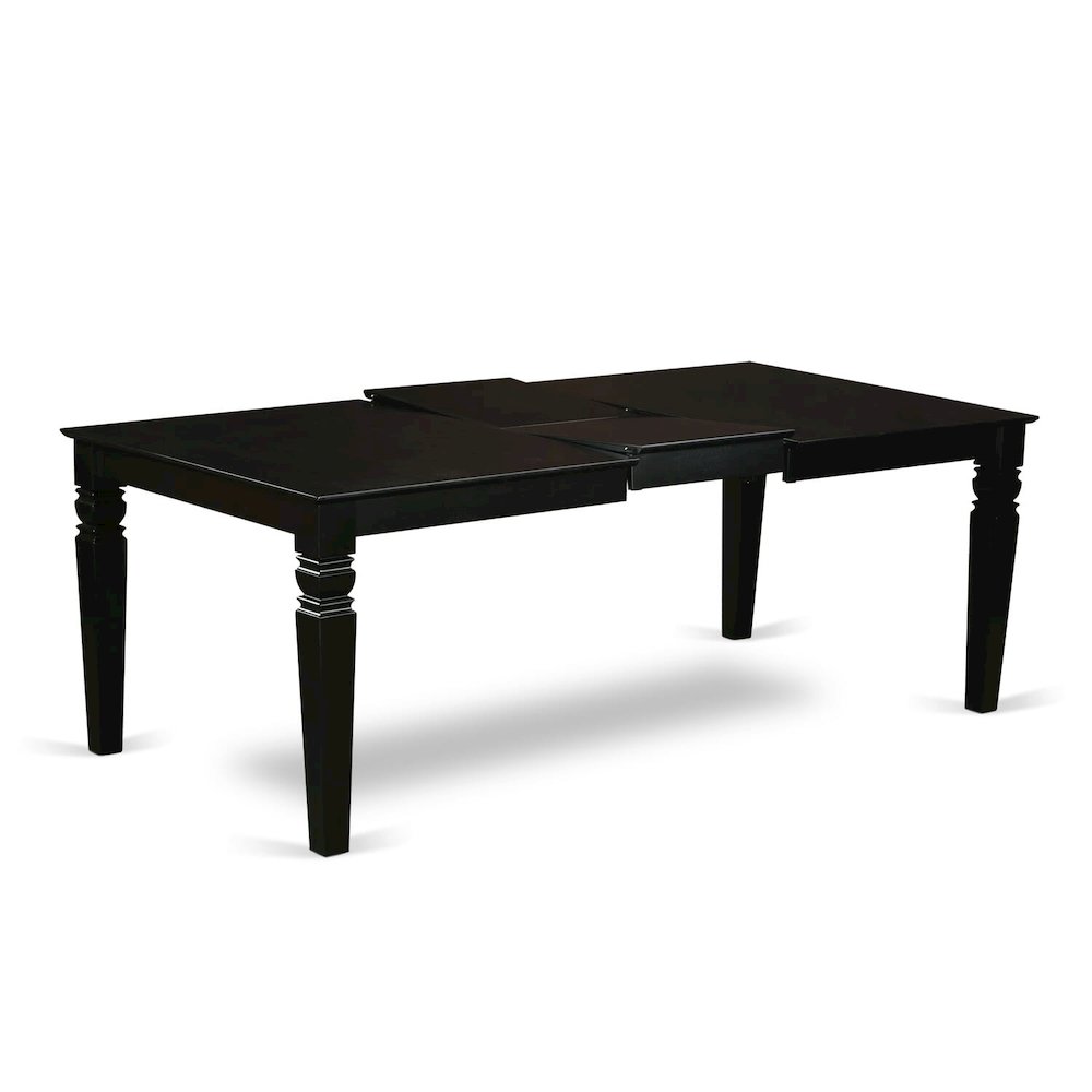 LGPF9-BLK-C 9 Pc Dining Room set with a Kitchen Table and 8 Kitchen Chairs in Black. Picture 4