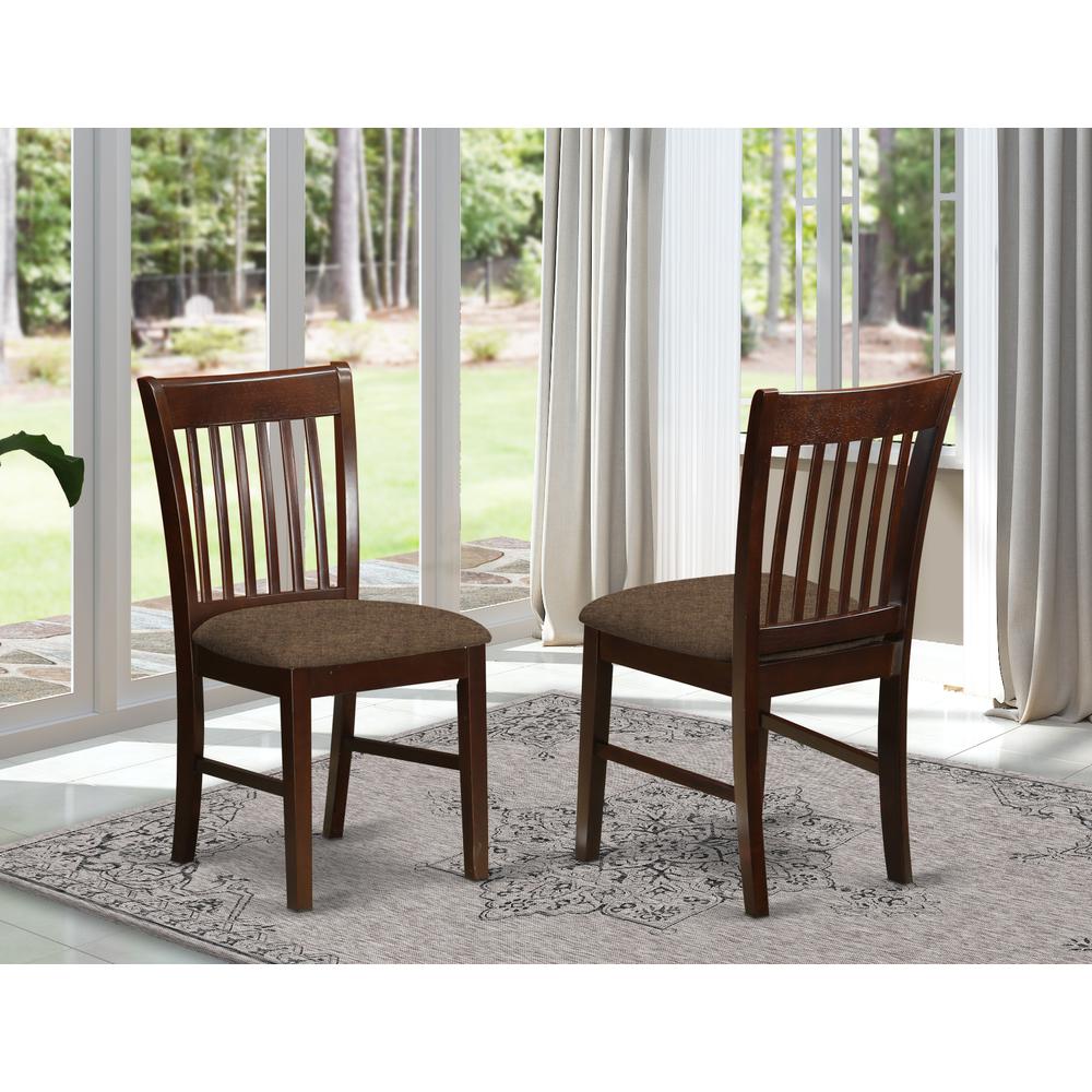 NFC-MAH-C Norfolk Dining room chair Fabric Seat -Mahogany Finish.. Picture 2