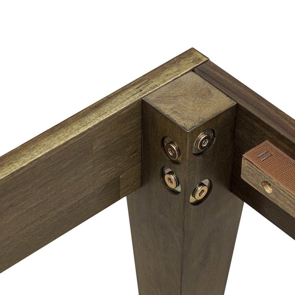 Queen Platform Bed Frame with 4 Legs and 2 Extra Center Legs - Walnut Finish. Picture 4