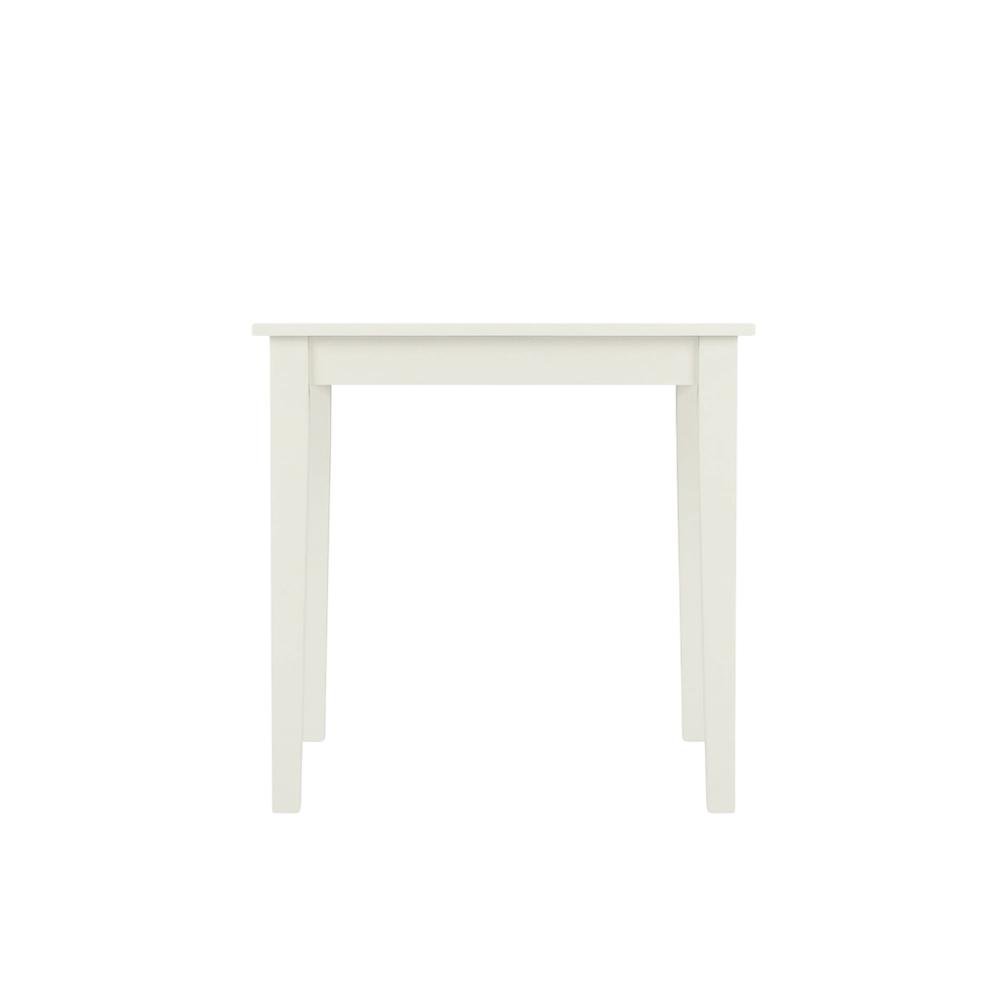 Wood Drop-Leaf Dining Table & Chairs 3-Piece Set, Small Space, Linen White. Picture 4