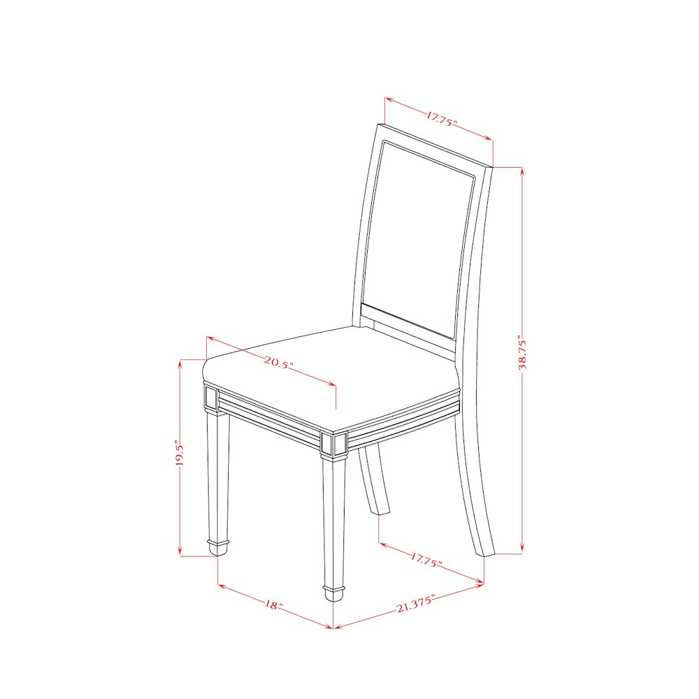 7 piece Modern Dining Table Set of a Kitchen Table and 6 Dark Grey Dinner Chairs. Picture 7