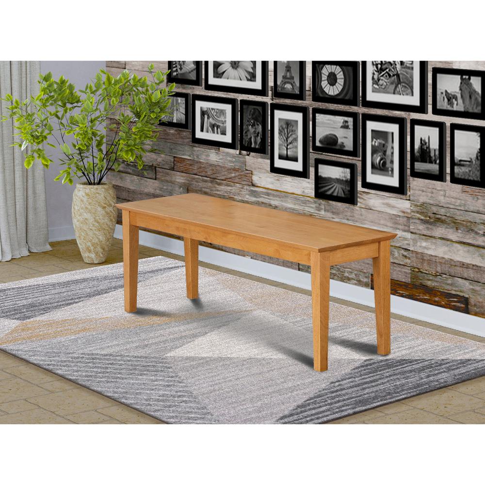 Capri bench with wood seat in Oak Finish. Picture 2