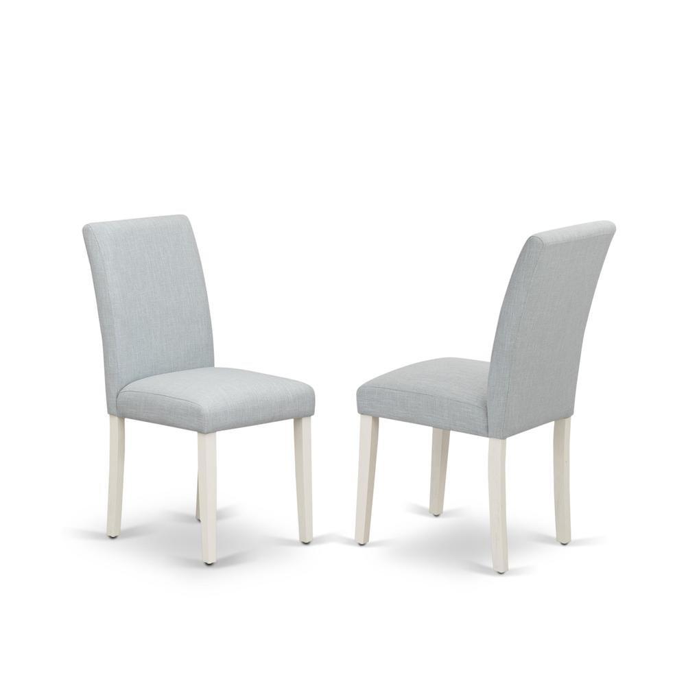 Solid Wood Linen Upholstered Modern Farmhouse Dining Chairs, Set of 2. Picture 1