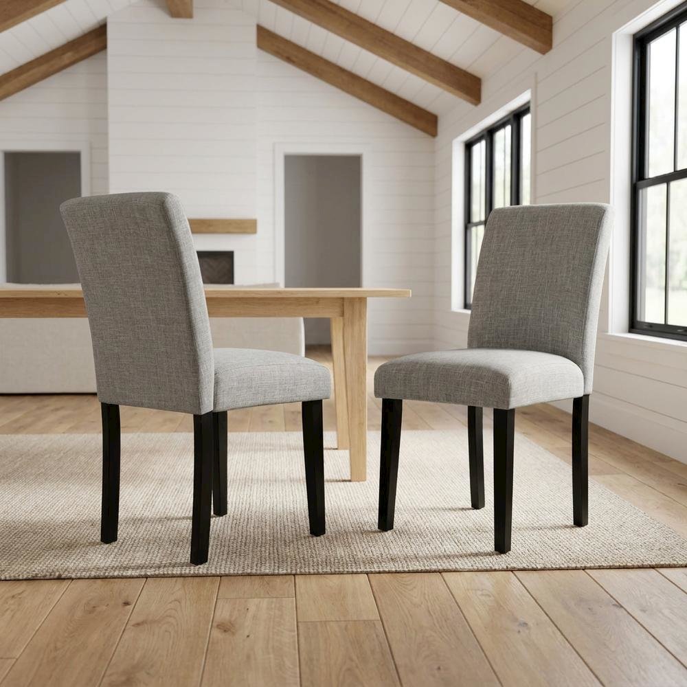 Upholstered Parsons Dining Chair with High Back for Dining Room, Black, Set of 2. Picture 3