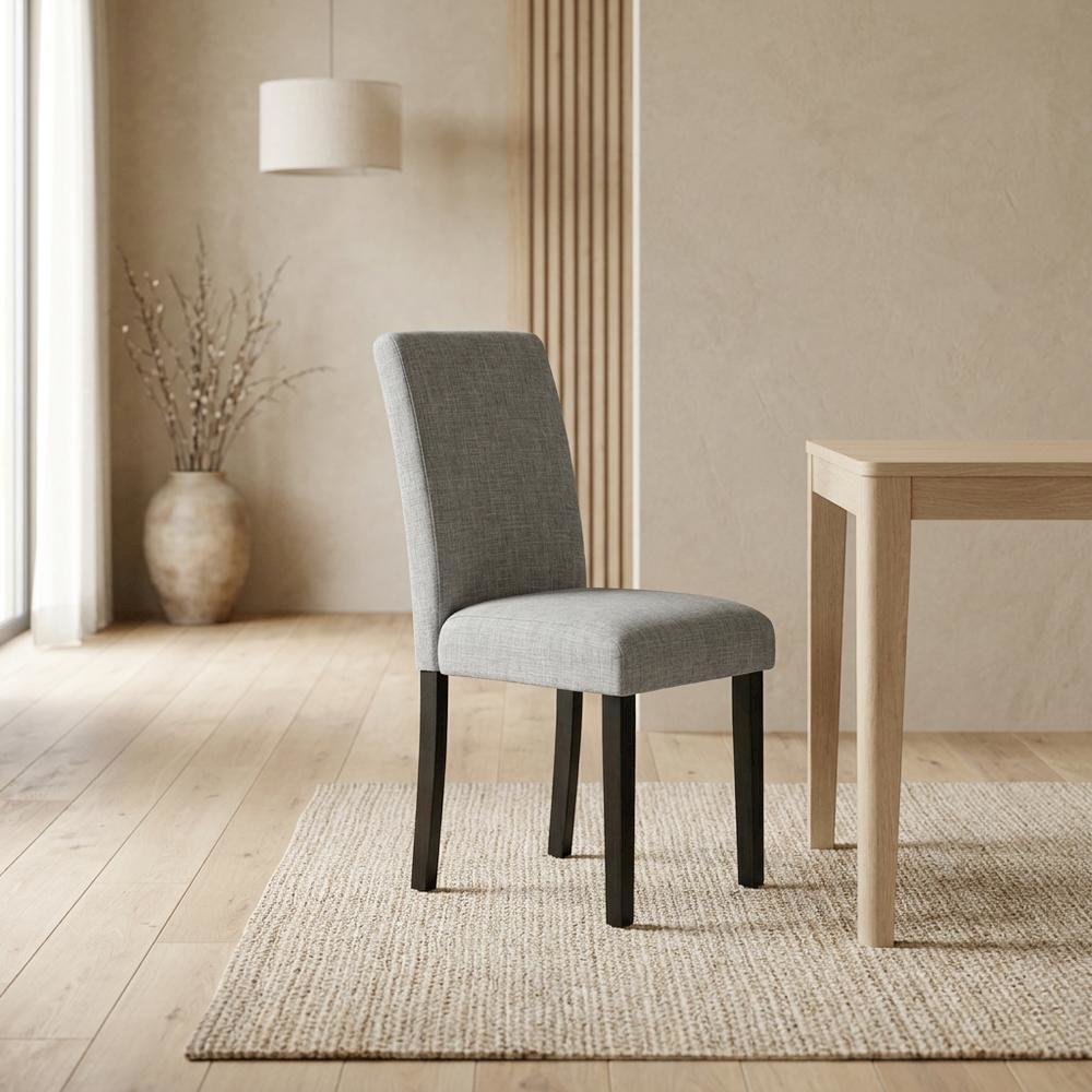 Upholstered Parsons Dining Chair with High Back for Dining Room, Black, Set of 2. Picture 4