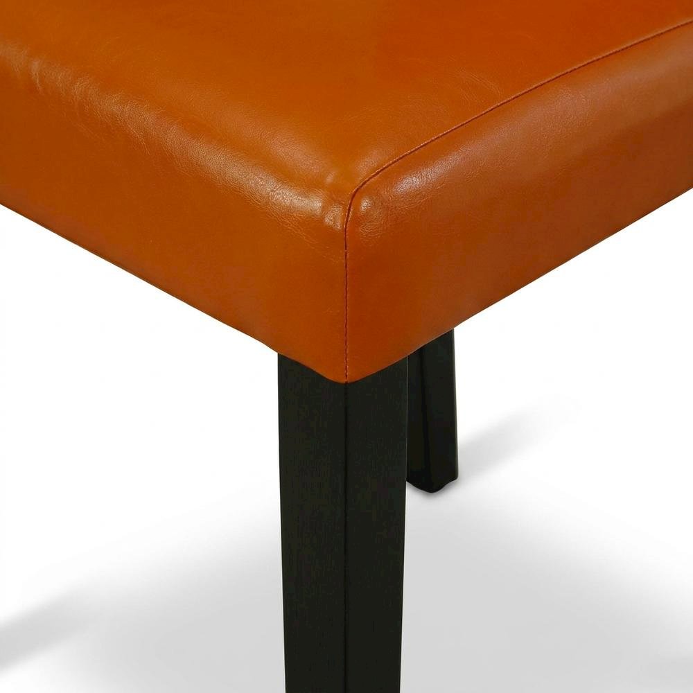 Faux Leather-Upholstered High-Back Parsons Chair for Dining Room, Set of 2. Picture 8