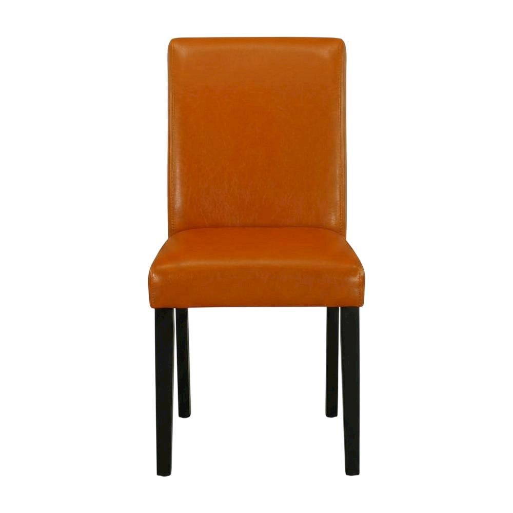 Faux Leather-Upholstered High-Back Parsons Chair for Dining Room, Set of 2. Picture 2