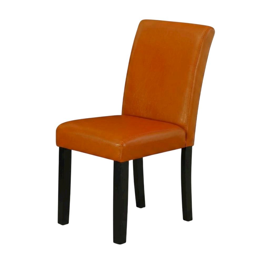 Faux Leather-Upholstered High-Back Parsons Chair for Dining Room, Set of 2. Picture 5