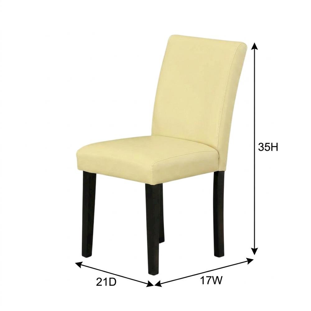 Faux Leather Upholstered Parsons Dining Chair for Kitchen or Dining Room, Set of 2. Picture 6