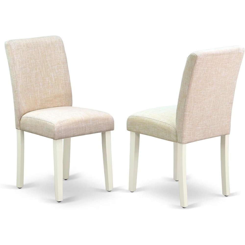 Linen-Upholstered Parsons Dining Chair with High Back for Kitchen Table, Set of 2. Picture 1