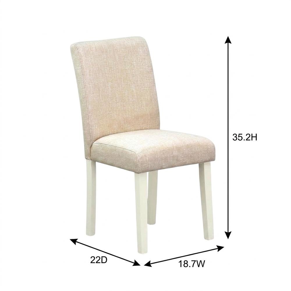Linen-Upholstered Parsons Dining Chair with High Back for Kitchen Table, Set of 2. Picture 6