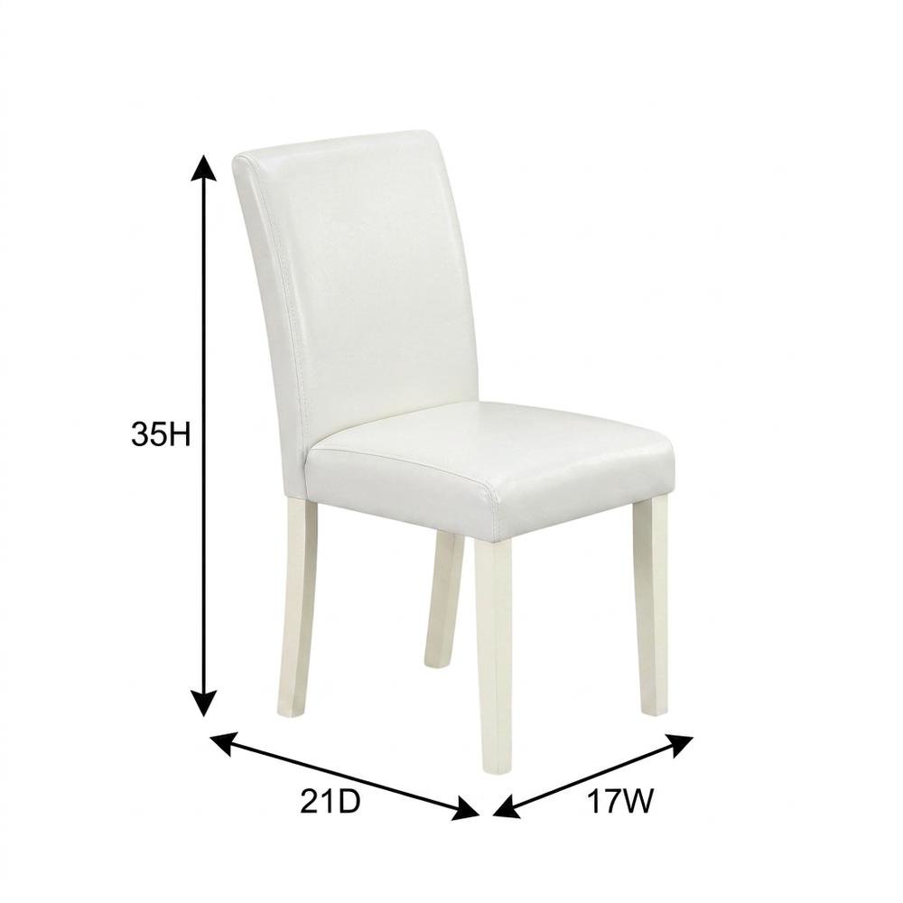 Faux Leather-Upholstered Parsons Dining Chair for Kitchen and Dining Room, Set of 2. Picture 6
