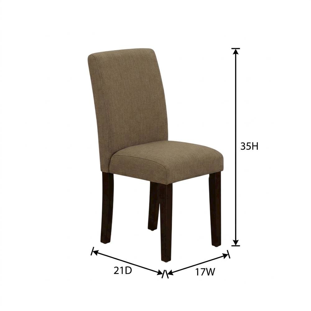 Upholstered Parsons Dining Chair with High Back for Dining Room, Mahogany, Set of 2. Picture 6
