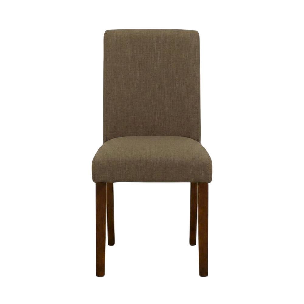 Upholstered Parsons Dining Chair with High Back for Dining Room, Mahogany, Set of 2. Picture 2