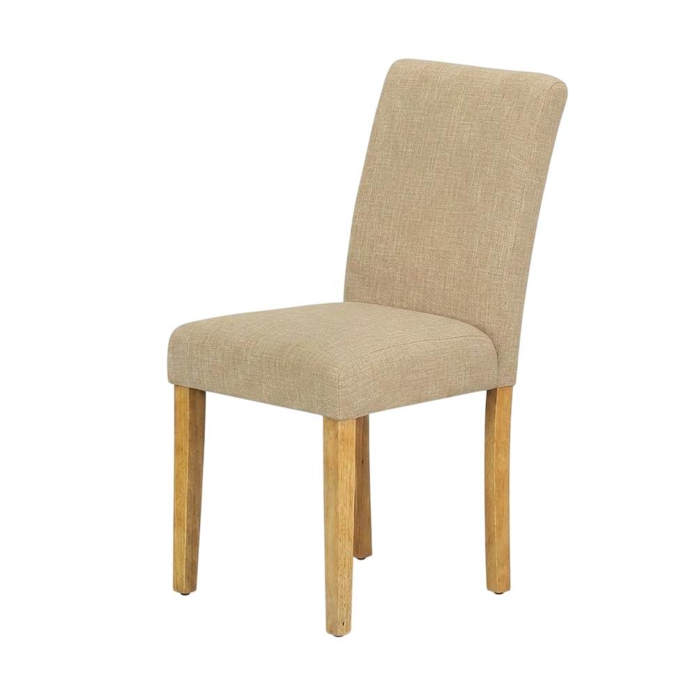 Upholstered Parsons Dining Chair with Padded Seat for Kitchen Table, Oak, Set of 2. Picture 4