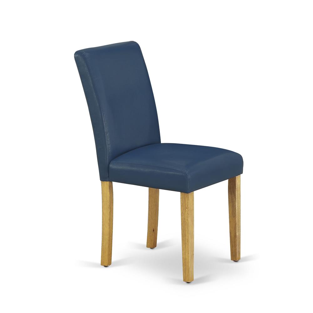 AMAB3-OAK-55 3 Piece Dining Table Set - 1 Wood Dining Table and 2 Oasis Blue Kitchen Chairs - Oak Finish. Picture 5