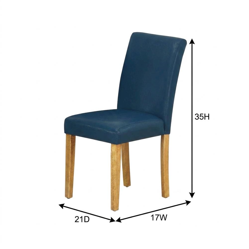Parsons Dining Chair with High-Back Upholstered Seat for Kitchen, Oak, Set of 2. Picture 6