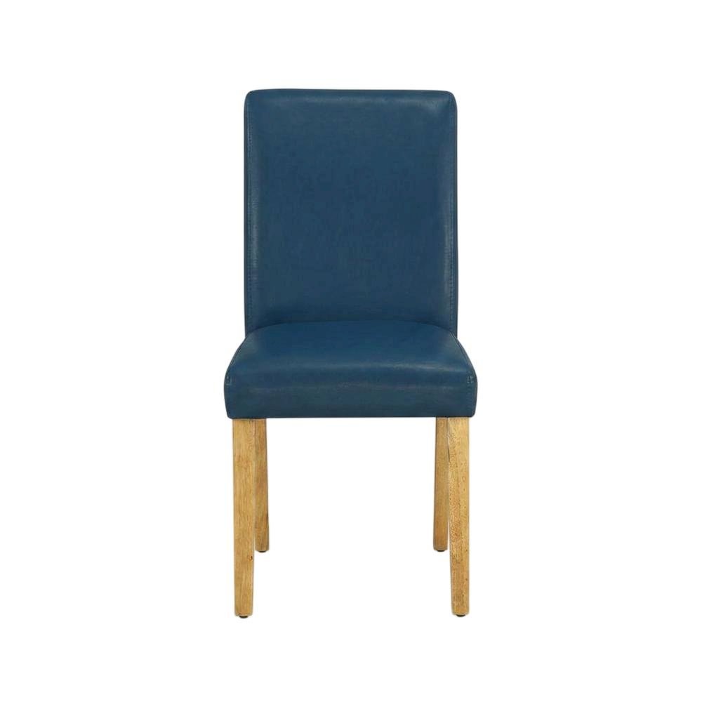 Parsons Dining Chair with High-Back Upholstered Seat for Kitchen, Oak, Set of 2. Picture 2