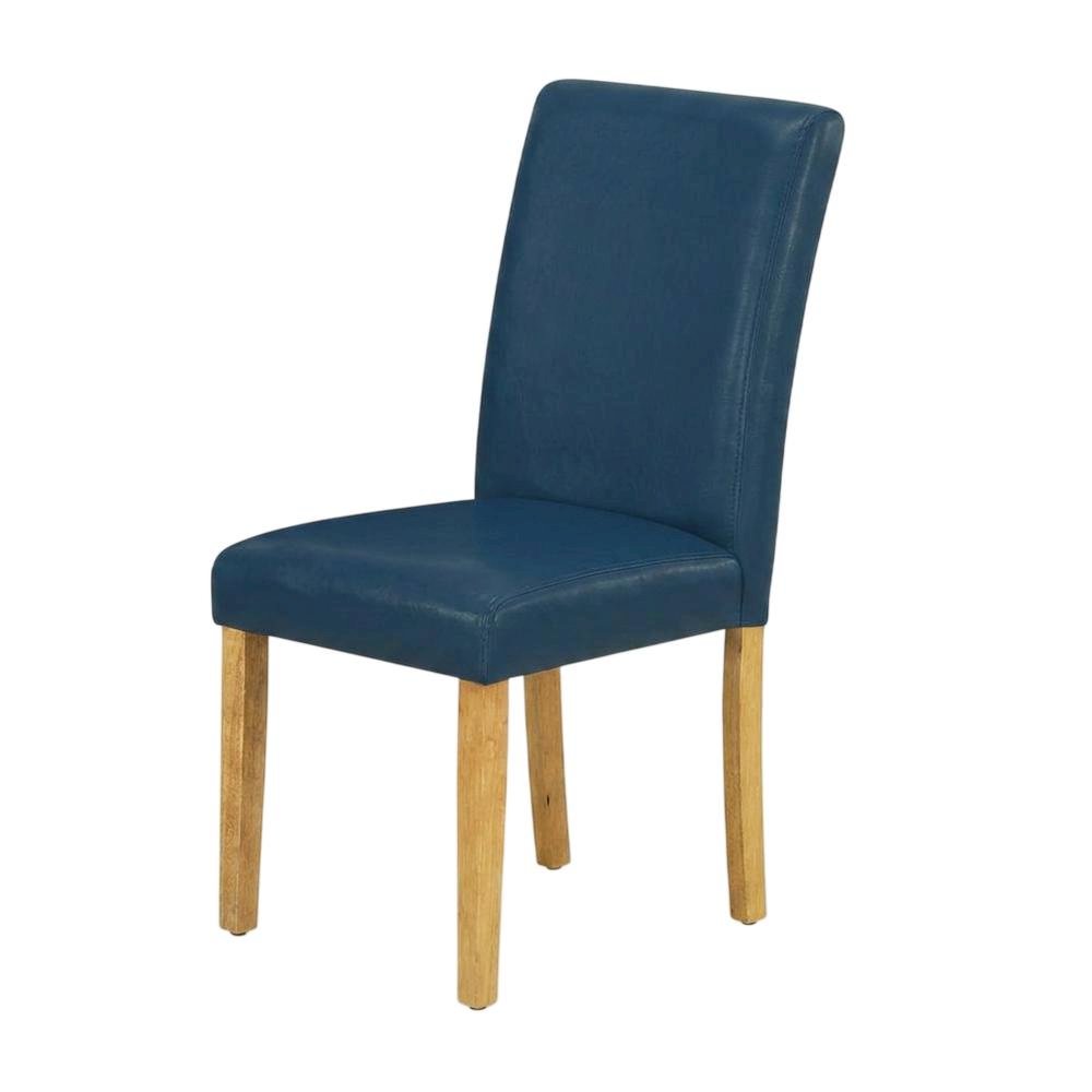 Parsons Dining Chair with High-Back Upholstered Seat for Kitchen, Oak, Set of 2. Picture 5