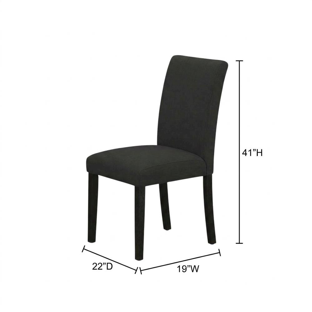 Linen-Upholstered Parsons Dining Chairs with Solid Wood Frame, Set of 2. Picture 6