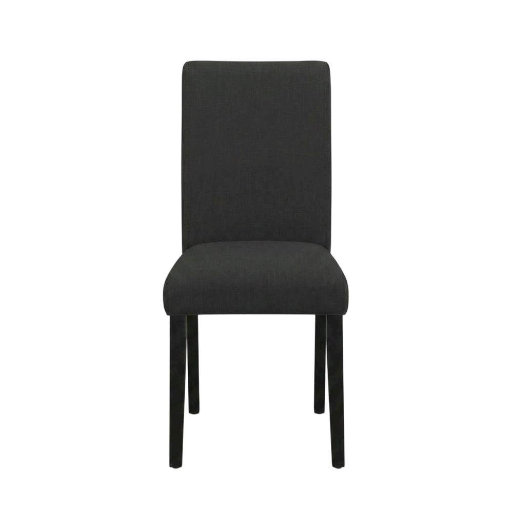 Linen-Upholstered Parsons Dining Chairs with Solid Wood Frame, Set of 2. Picture 2