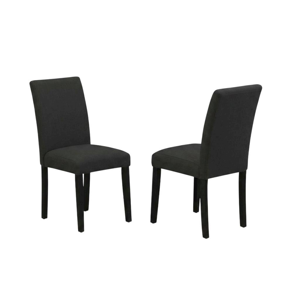 Linen-Upholstered Parsons Dining Chairs with Solid Wood Frame, Set of 2. Picture 5