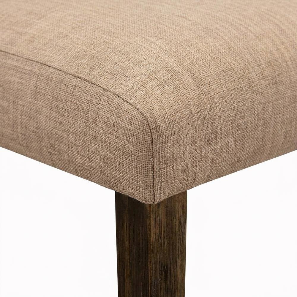 Solid Wood Linen Upholstered High-Back Parsons Dining Chairs, Set of 2. Picture 8