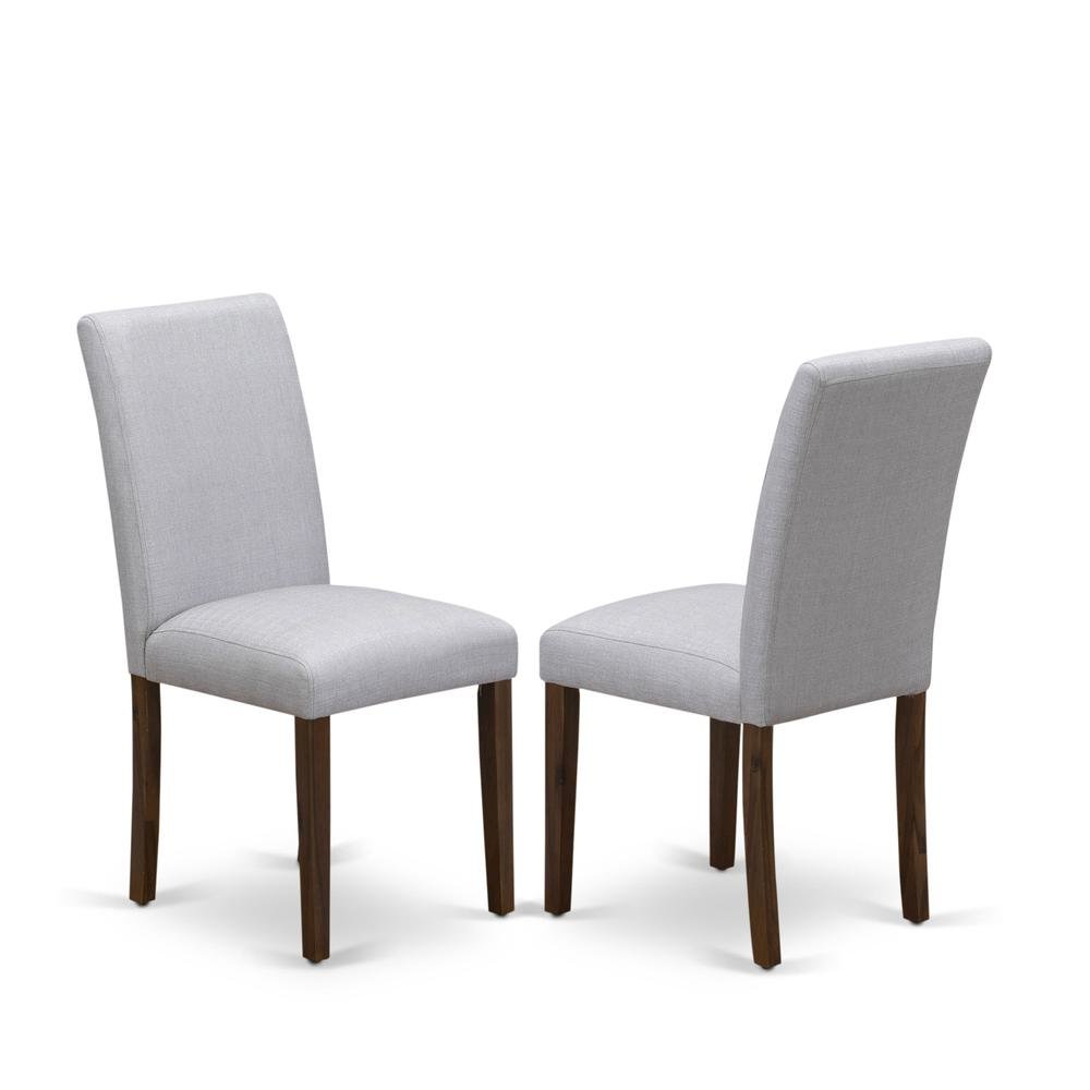 Solid Wood Linen-Upholstered Modern Dining Chair for Dining Room, Set of 2. Picture 1