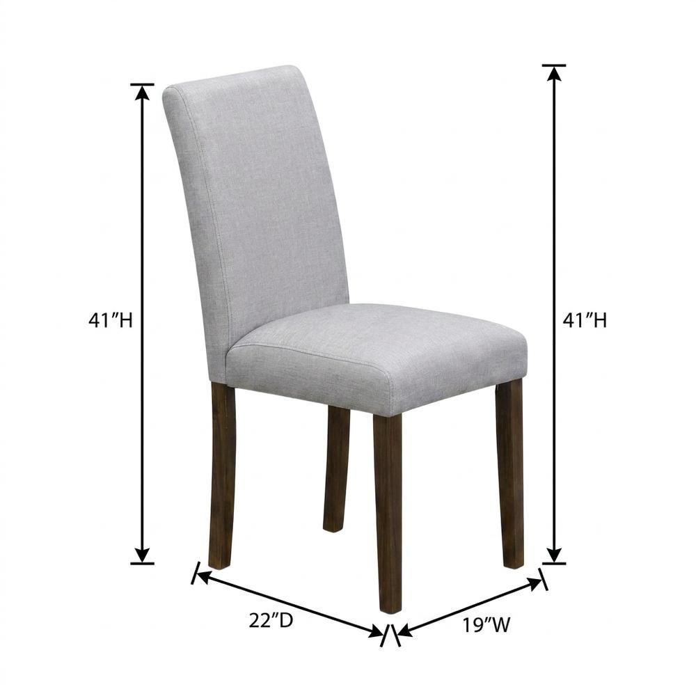 Solid Wood Linen-Upholstered Modern Dining Chair for Dining Room, Set of 2. Picture 6