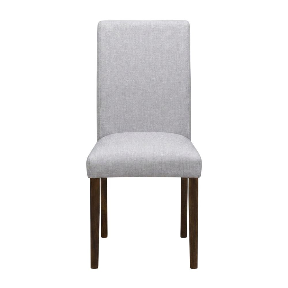 Solid Wood Linen-Upholstered Modern Dining Chair for Dining Room, Set of 2. Picture 2