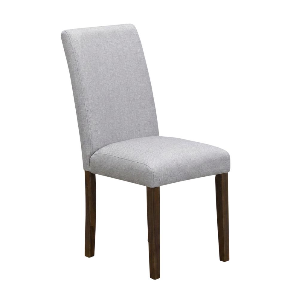 Solid Wood Linen-Upholstered Modern Dining Chair for Dining Room, Set of 2. Picture 5