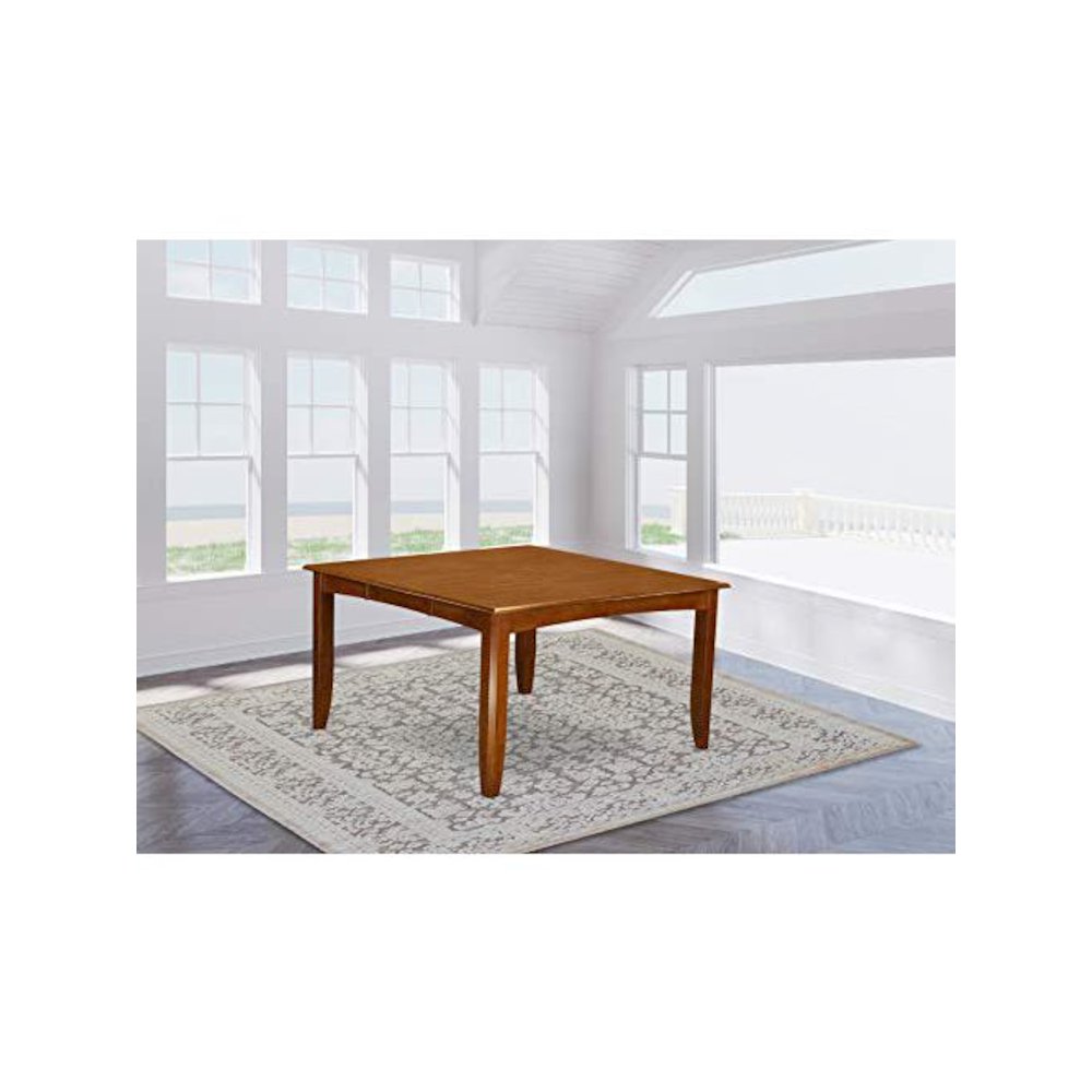 Parfait    Square  Table  with  18"Butterfly  Leaf  -  Saddle  Brown  Finish. Picture 1