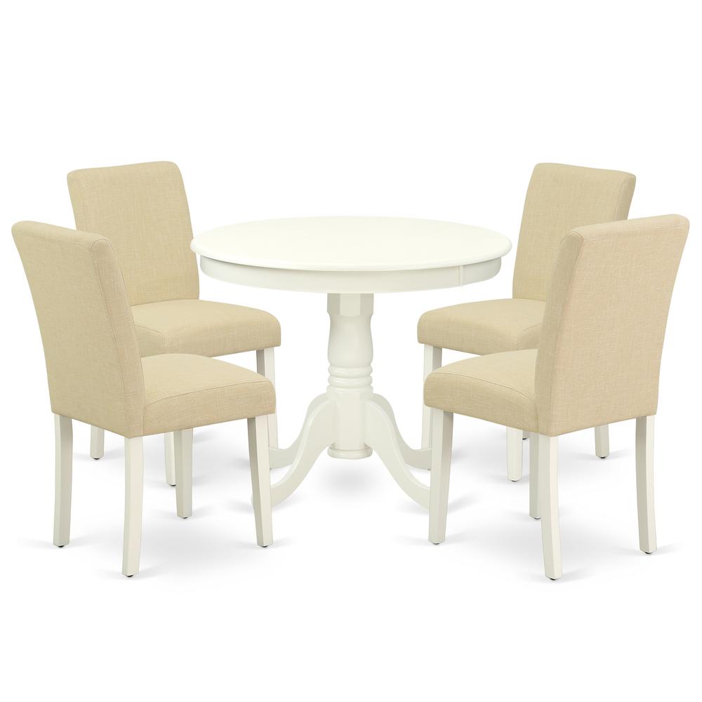 Dining Room Set Linen White, ANAB5-LWH-02. Picture 1