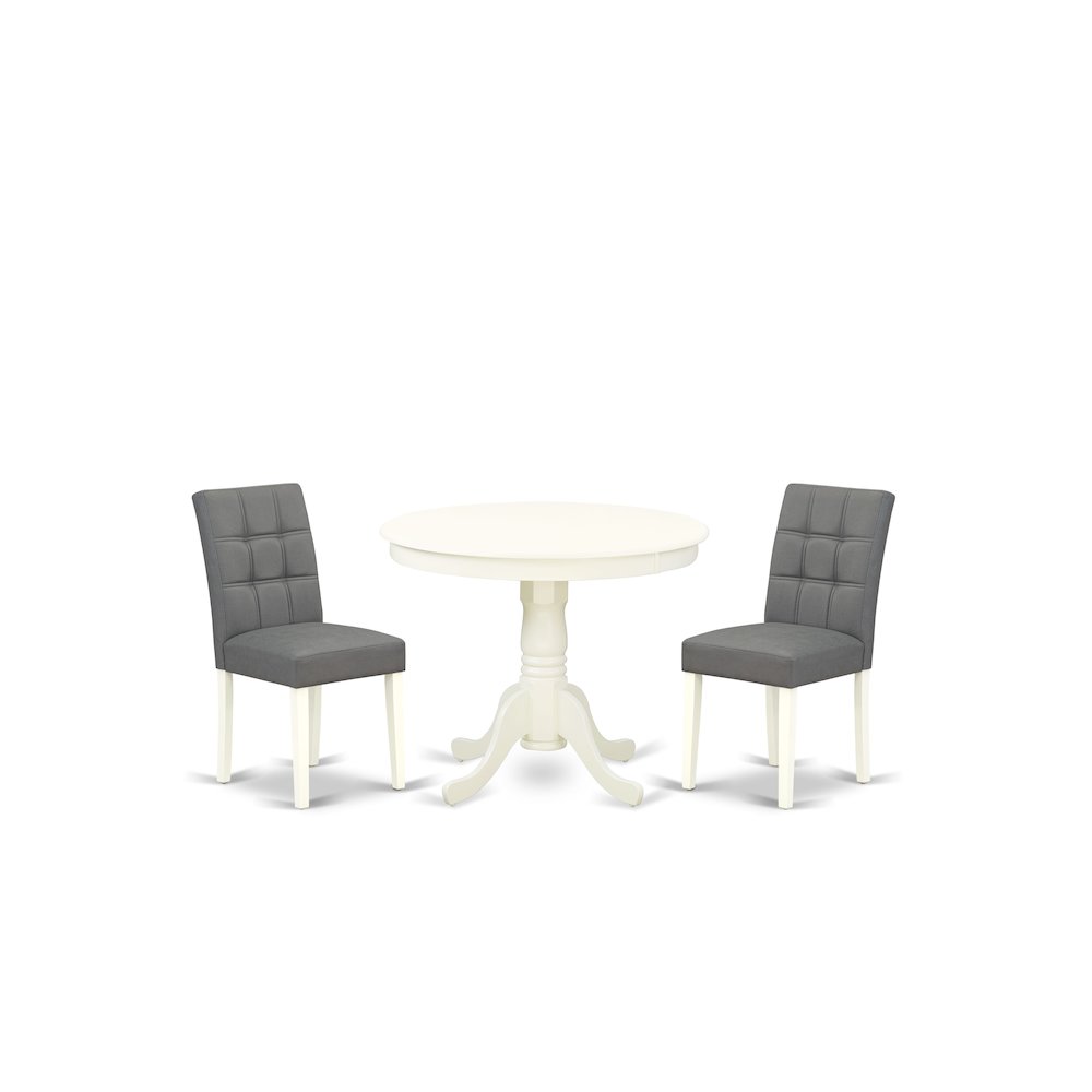 3 Piece Kitchen Table Set consists A Wooden Table. Picture 1
